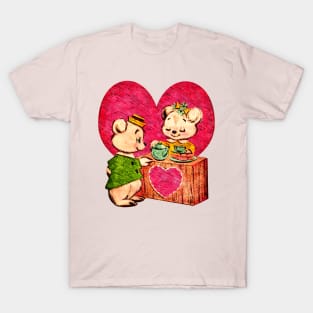 Vintage Retro Cute Valentine Bears T-Shirt